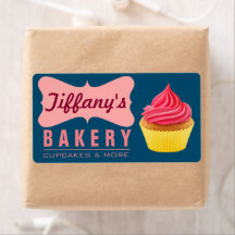 Elegant Retro Cute Cake Shop Rosa Cupcoa Bakery