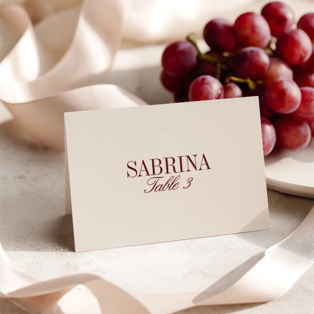 Elegant Retro Elfenbensvit Plats Kort för Bröllop (Elegant Retro Ivory Wedding Place Card)
