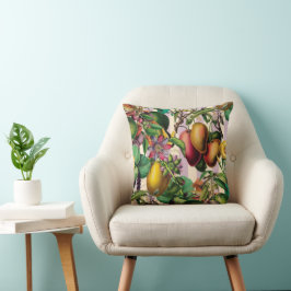 Elegant Retro Fruits and Flowers Big Bold Tropical Kudde