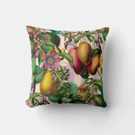 Elegant Retro Fruits and Flowers Big Bold Tropical Kudde