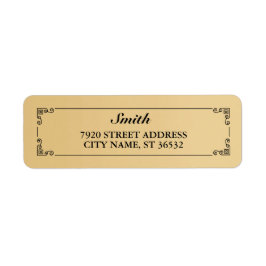 Elegant Retro Golden Gradient Returadress Etikett