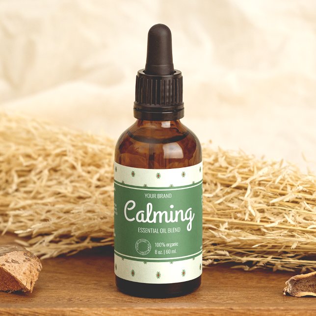 Elegant Retro Grönt Cosmetics Dropper Flaska-etike Fraktsedel (Skapare uppladdad)