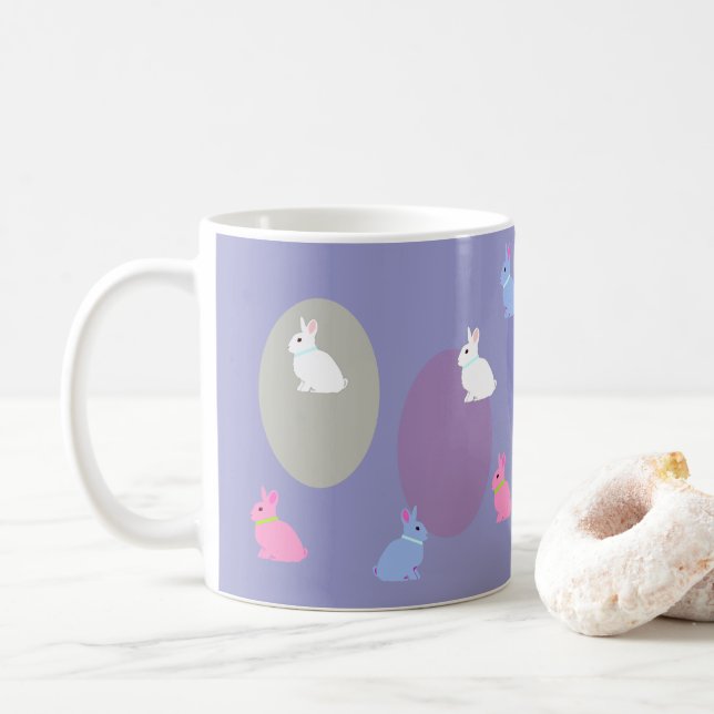 Elegant Retro Lilac Rabbit Bunny Easter Mug Kaffemugg (Med munk)
