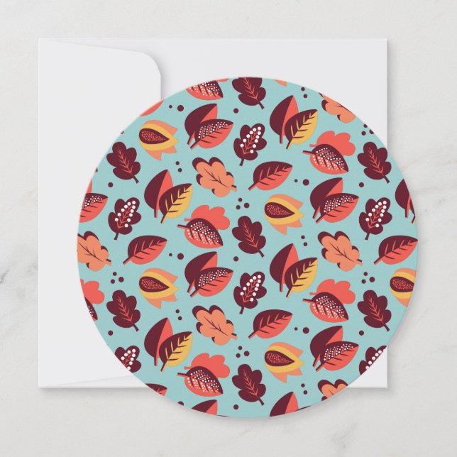 Elegant Retro lövverk för Inbjudningar (Framsida)