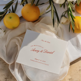 Elegant Retro Red & Ivory Spara datumkortet