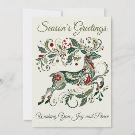 Elegant Retro Ren Julgrön Unik Jul Julkort