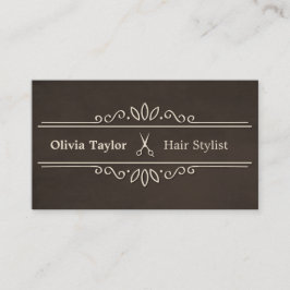 Elegant Retro Scissors Hair Stylist Barber Shop Visitkort