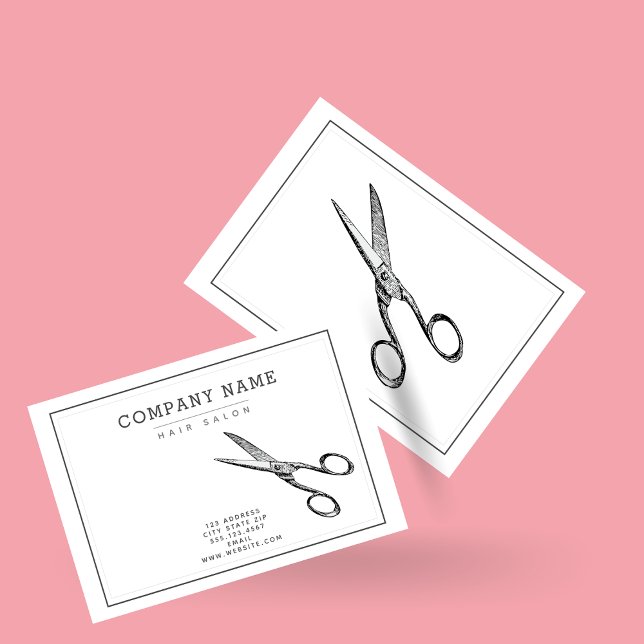 Elegant Retro Sissors - Minimal Hairsalon Visitkort (Skapare uppladdad)