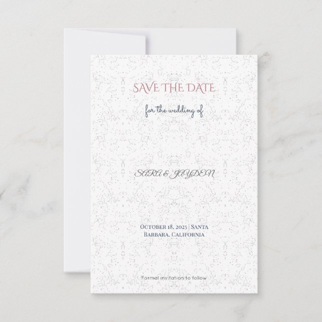 Elegant & Retro Spara datum – Ingen bild | Unik Spara Datumet (Framsida)