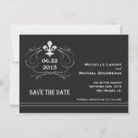 Elegant Retro Stil Fleur de Lis Spara Datumet