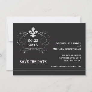 Elegant Retro Stil Fleur de Lis Spara Datumet