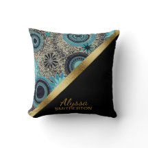Elegant Retro Teal Black Guld Personlig