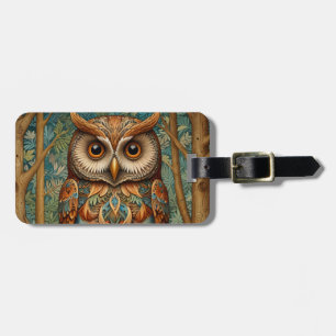 Elegant retro uggla-skogsgrej bagagebricka