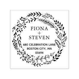 Elegant Returadress av botaniskt andedräkt Självfärgande Stämpel