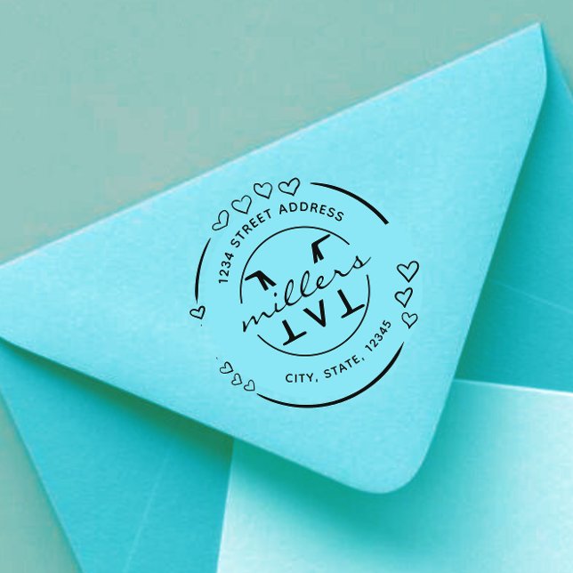 Elegant Returadress av Monogram Stämpel (Skapare uppladdad)