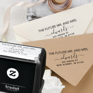 Elegant returadress bröllop Framtida herr och fru Självfärgande Stämpel