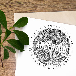 Elegant Returadress för Anpassningsbar av botanisk Självfärgande Stämpel