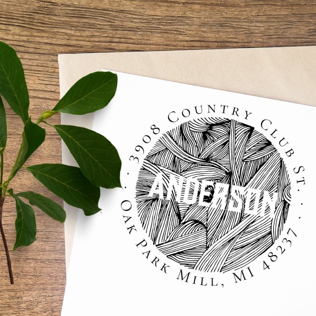 Elegant Returadress för Anpassningsbar av botanisk Självfärgande Stämpel (Skapare uppladdad)