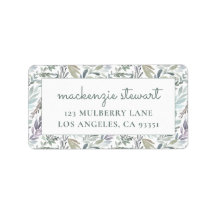 Elegant returadress för botaniska vattenfärger