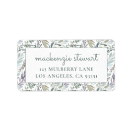 Elegant returadress för botaniska vattenfärger adressetikett