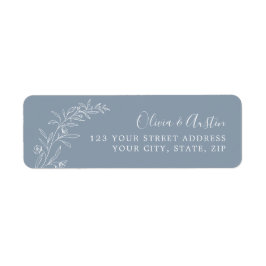 Elegant Returadressen Autumn Dusty Blue Bröllop Returadress Etikett