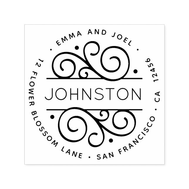 Elegant Returadressen Rund  Självfärgande Stämpel (Design)