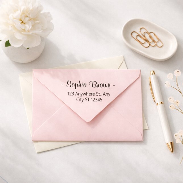 Elegant returadressstämpel i scriptstil stämpel (Skapare uppladdad)