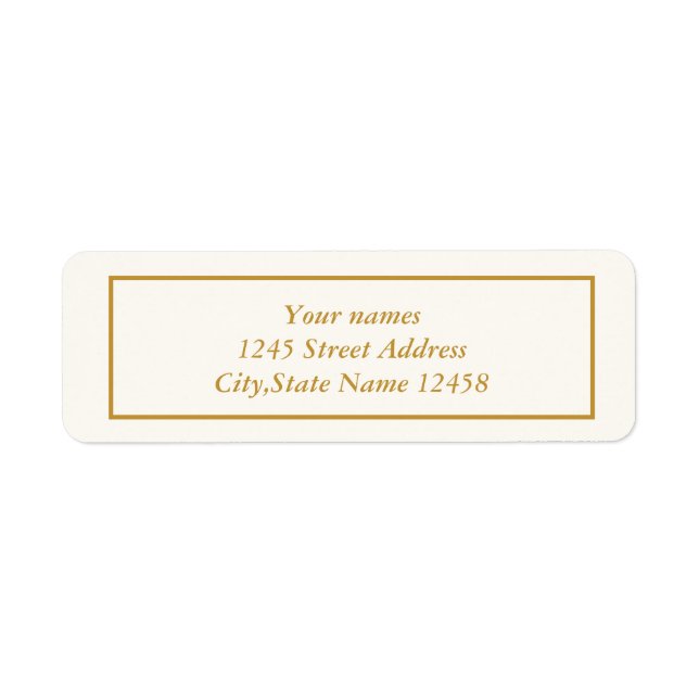 Elegant Returetiketter av elfenben och guld Returadress Etikett (Framsidan)