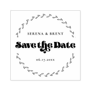 Elegant - retypografi Spara datum andedräkt Stämpel