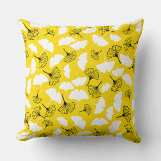 Elegant Reversibel Ginkgo Biloba Konstnärlig Mönst Kudde