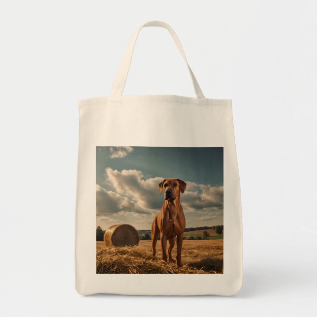 Elegant Rhodesian Ridgeback Livsmedel Tote Tygkasse (Framsidan)