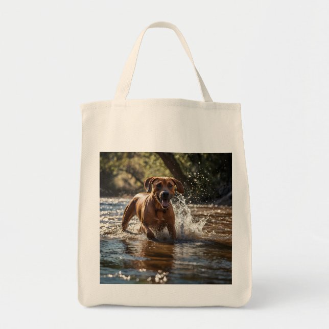 Elegant Rhodesian Ridgeback Livsmedel Tote Tygkasse (Framsidan)