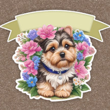 Elegant ribbon, aditable Yorkshire, blommor anpass