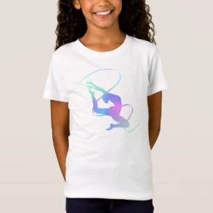 Elegant Ribbon Rhythmic Gymnastics Motif Artistic T Shirt