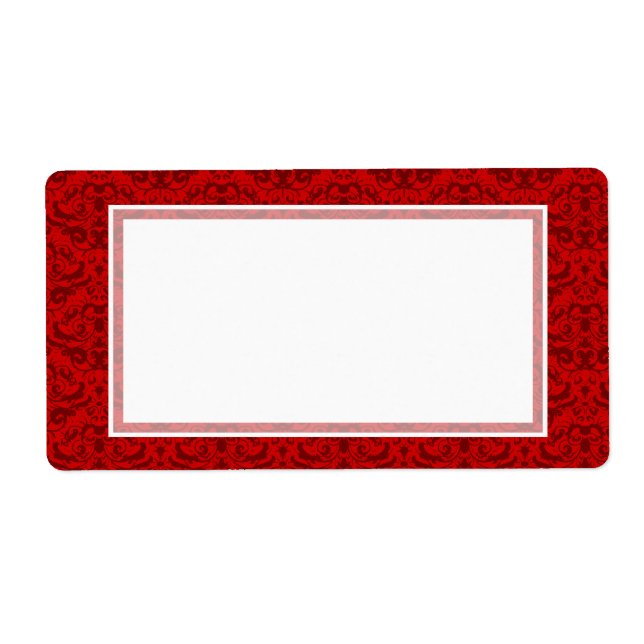 Elegant Rik Red Damask Anpassningsbar Färg Backgro Fraktsedel (Framsidan)