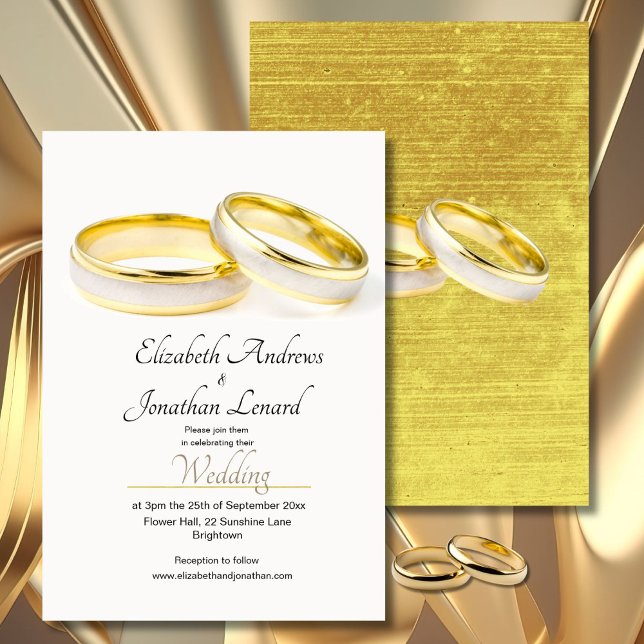 Elegant Ringar enkel bröllopsinbjudan Inbjudningar (Skapare uppladdad)