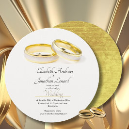Elegant Ringar enkel inbjudan till Bröllop-rundan
