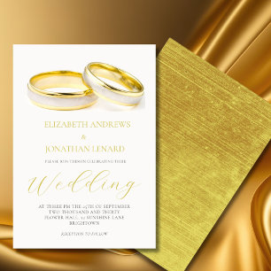 Elegant Ringar enkel modern bröllopsinbjudan Inbjudningar