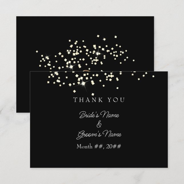 Elegant Ringar Rhinestones Bröllop - tackkort Tack Kort (Fram/baksida)