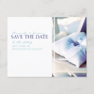 Elegant Ringkudde Save the Date Meddelande Vykort