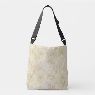 Elegant Ripple Cream & Guld Axelväska