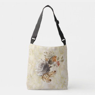 Elegant Ripple Cream & Guld Crossbody Bag Axelväska