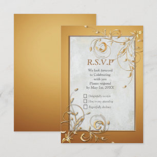 Elegant Ripple Cream & Guld OSA kort