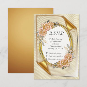 Elegant Ripple Cream & Guld OSA kort