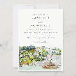 Elegant River Cruise Land landskap Bröllop Inbjudningar