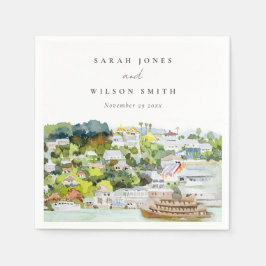 Elegant River Cruise Land landskap Bröllop Pappersservett