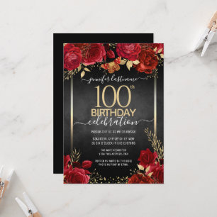 Elegant Ro 100:e födelsedagsinbjudan Inbjudningar