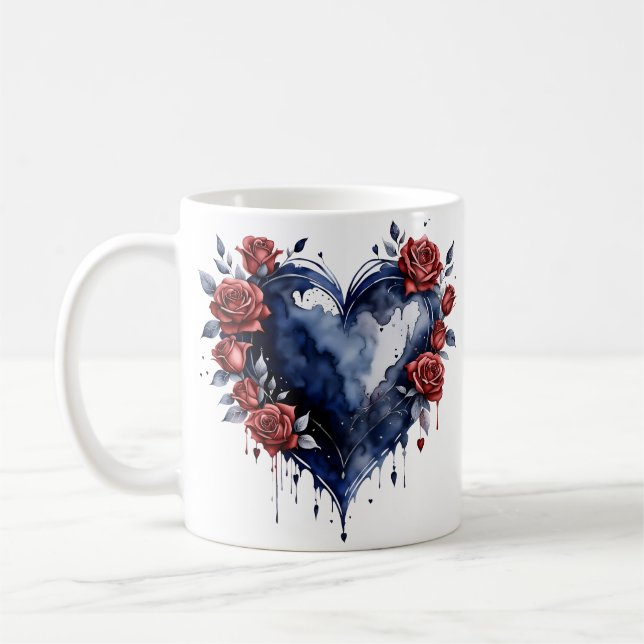 Elegant ro arrangemang med guldblad kaffemugg (Vänster)