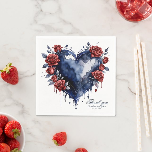 Elegant ro arrangemang med guldblad pappersservett (Insitu)