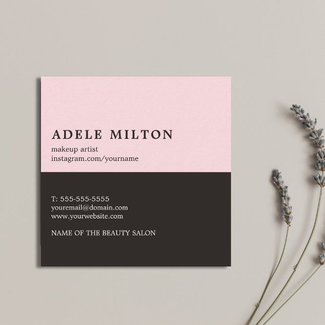 Elegant Ro Black Läppar Makeup Artist Fyrkantigt Visitkort (Skapare uppladdad)